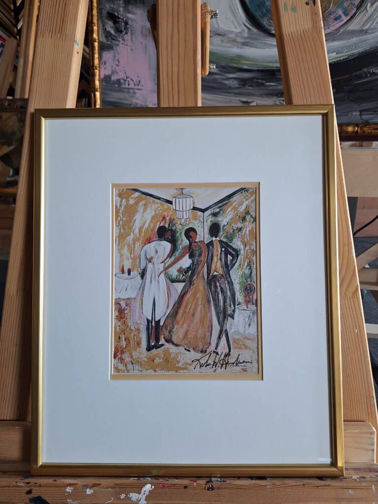 An artwork frame with gold trim, displayed at the Eviart Frames store.